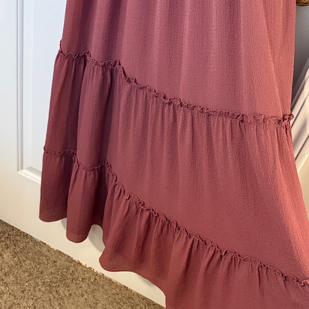 Max Studio Mauve/Rose Women’s Crepe Flutter Sleeve Maxi Dress Size XL - Picture 8 of 8
